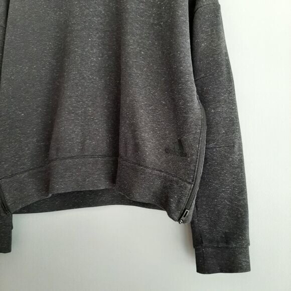 ADIDAS \ Pullover Sweatshirt Grey w/ Side Zippers Sz M - Picture 8 of 12